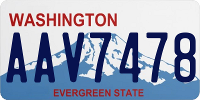 WA license plate AAV7478