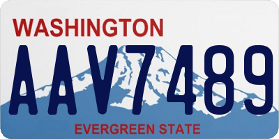 WA license plate AAV7489
