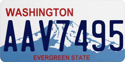 WA license plate AAV7495
