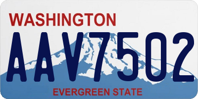 WA license plate AAV7502