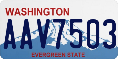 WA license plate AAV7503