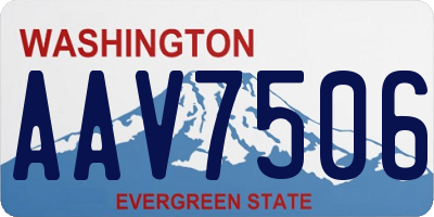 WA license plate AAV7506