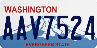 WA license plate AAV7524