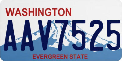 WA license plate AAV7525