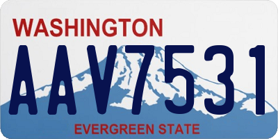 WA license plate AAV7531