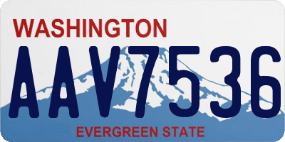 WA license plate AAV7536