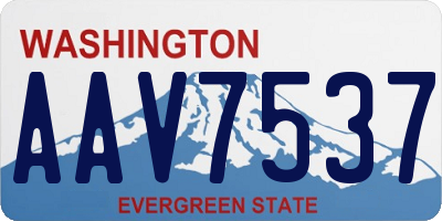 WA license plate AAV7537