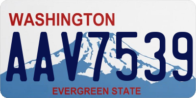 WA license plate AAV7539