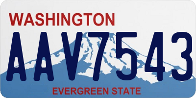 WA license plate AAV7543