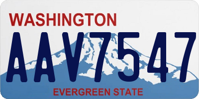 WA license plate AAV7547