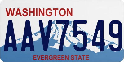 WA license plate AAV7549