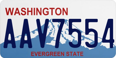 WA license plate AAV7554