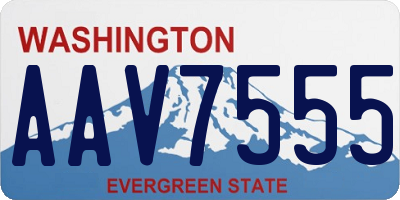 WA license plate AAV7555