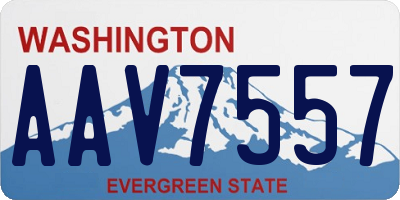 WA license plate AAV7557
