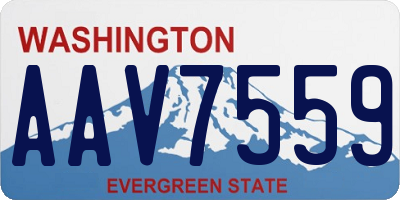 WA license plate AAV7559