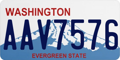 WA license plate AAV7576