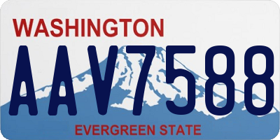 WA license plate AAV7588