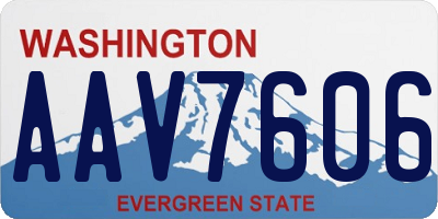 WA license plate AAV7606