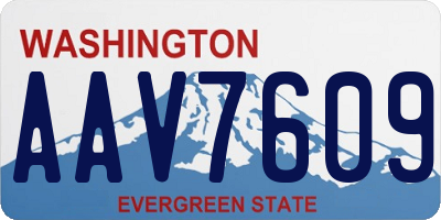 WA license plate AAV7609