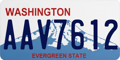 WA license plate AAV7612