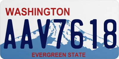 WA license plate AAV7618