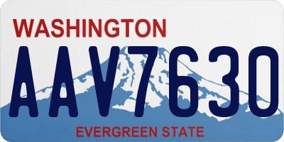 WA license plate AAV7630