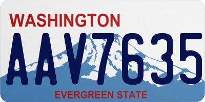 WA license plate AAV7635