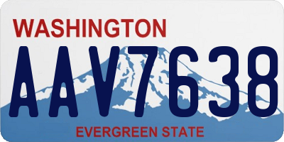 WA license plate AAV7638
