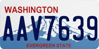 WA license plate AAV7639