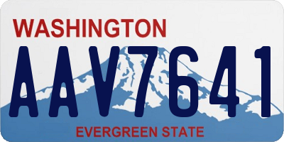 WA license plate AAV7641