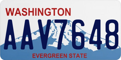WA license plate AAV7648