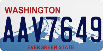 WA license plate AAV7649