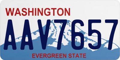 WA license plate AAV7657