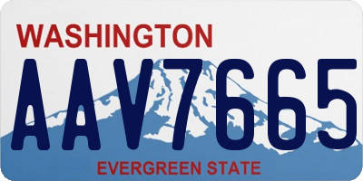 WA license plate AAV7665