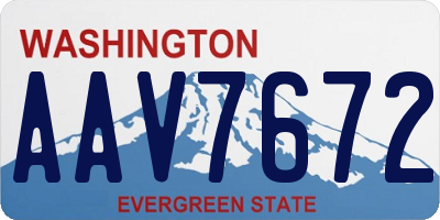 WA license plate AAV7672