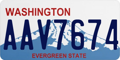 WA license plate AAV7674