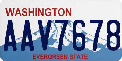 WA license plate AAV7678