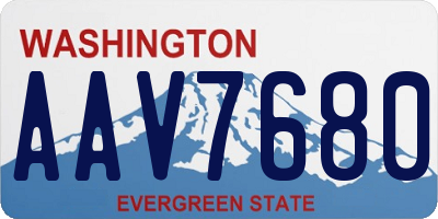 WA license plate AAV7680