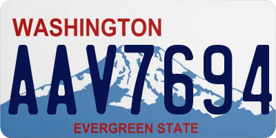 WA license plate AAV7694