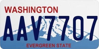 WA license plate AAV7707