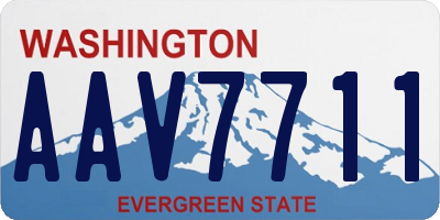 WA license plate AAV7711