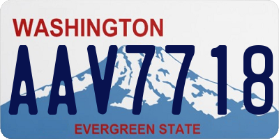 WA license plate AAV7718