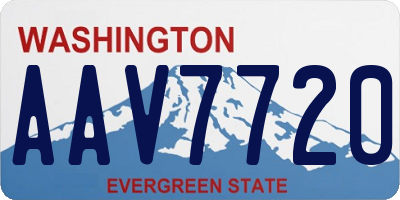 WA license plate AAV7720
