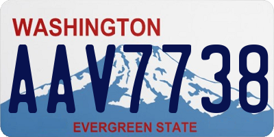 WA license plate AAV7738