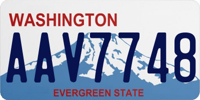 WA license plate AAV7748