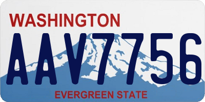 WA license plate AAV7756