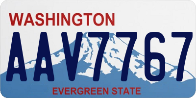 WA license plate AAV7767