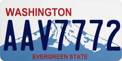 WA license plate AAV7772