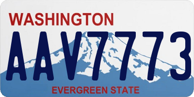 WA license plate AAV7773