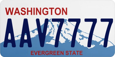 WA license plate AAV7777